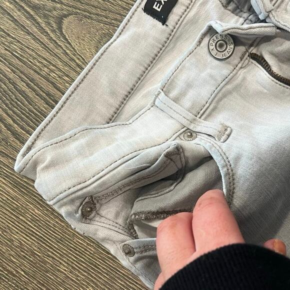 Express Jeans Womens Legging Mid Rise Stretch Denim Cotton Blend Light Grey Sz 6 - Picture 5 of 11